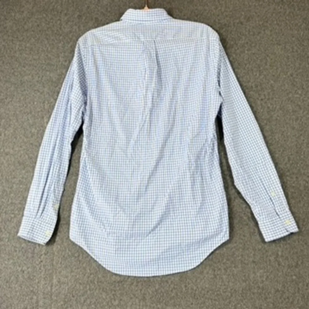 Polo Ralph Lauren Performance Gingham Button Down Shirt Blue White Mens Small